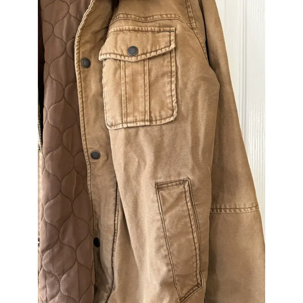 Levi's Men's Large Lined Jacket Brown Military Trucker Canvas Chore Coat Western - Picture 6 of 9